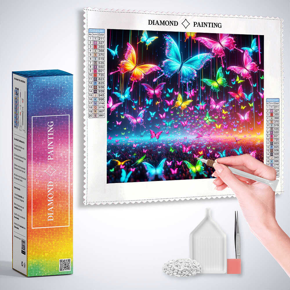 Diamond Painting - Leuchtender Schmetterlingstanz