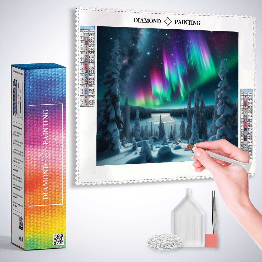 Diamond Painting - Polarlichter des Geheimniswaldes