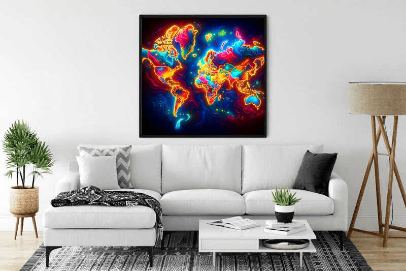 Diamond Painting - Leuchtende Weltenkarte