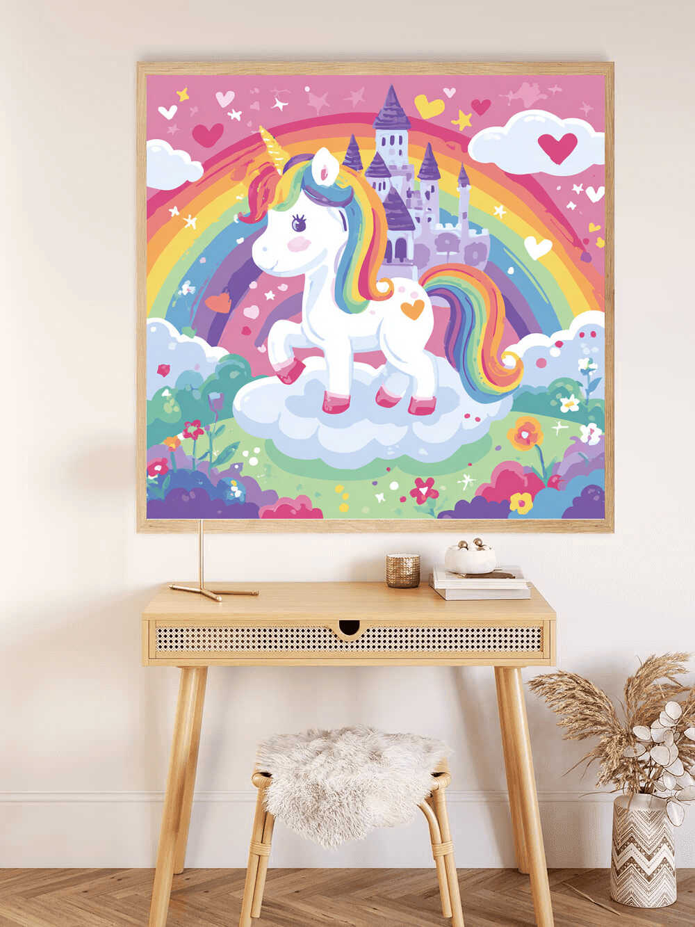 Diamond Painting - Einhornzauber über dem Regenbogenland
