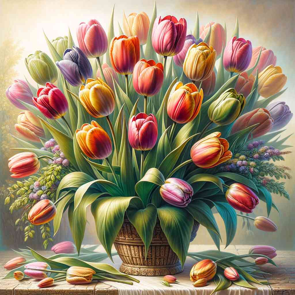 Diamond Painting - Tulpenpracht im Morgenlicht