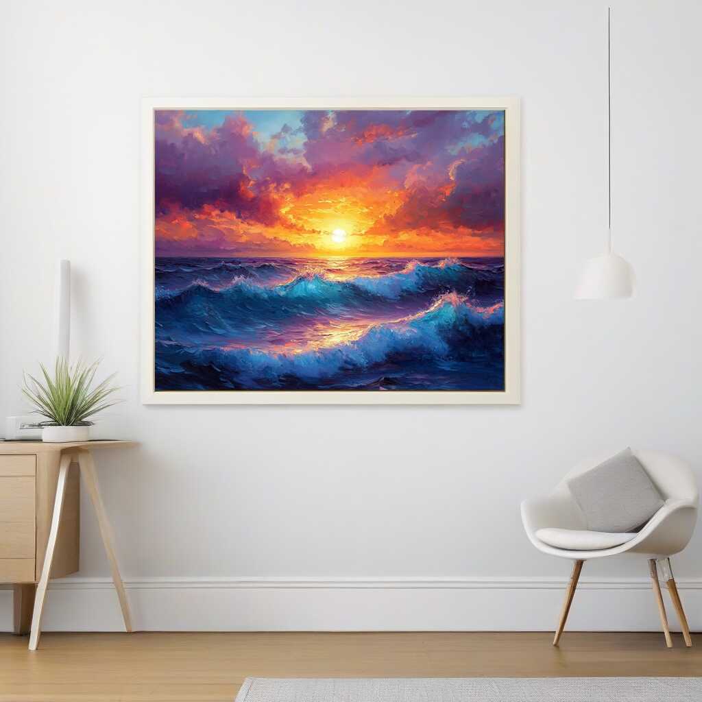 Diamond Painting - Sonnenfeuer am Ozean
