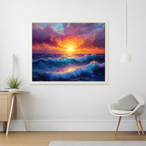 Diamond Painting - Sonnenfeuer am Ozean