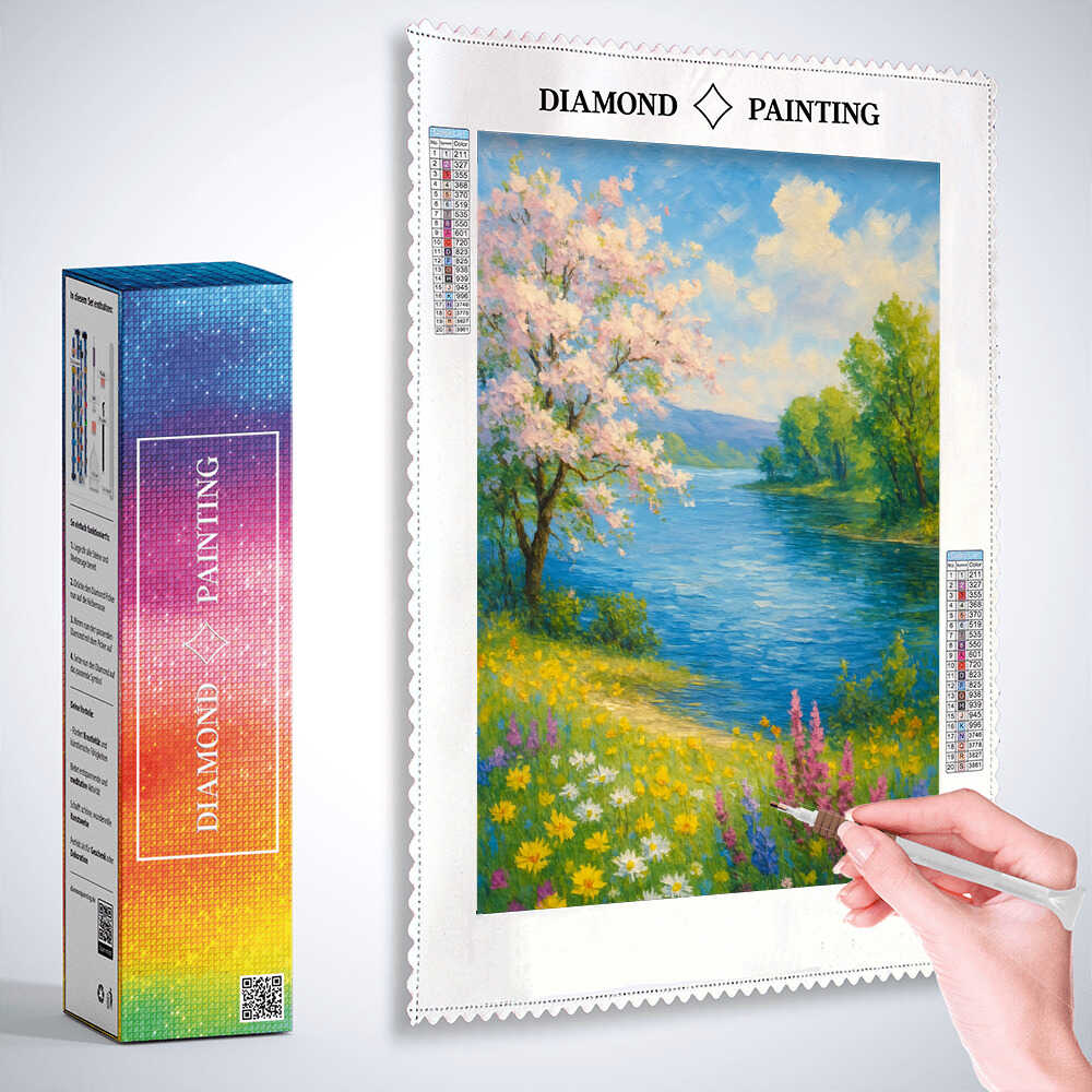 Diamond Painting - Frühlingspoesie am See