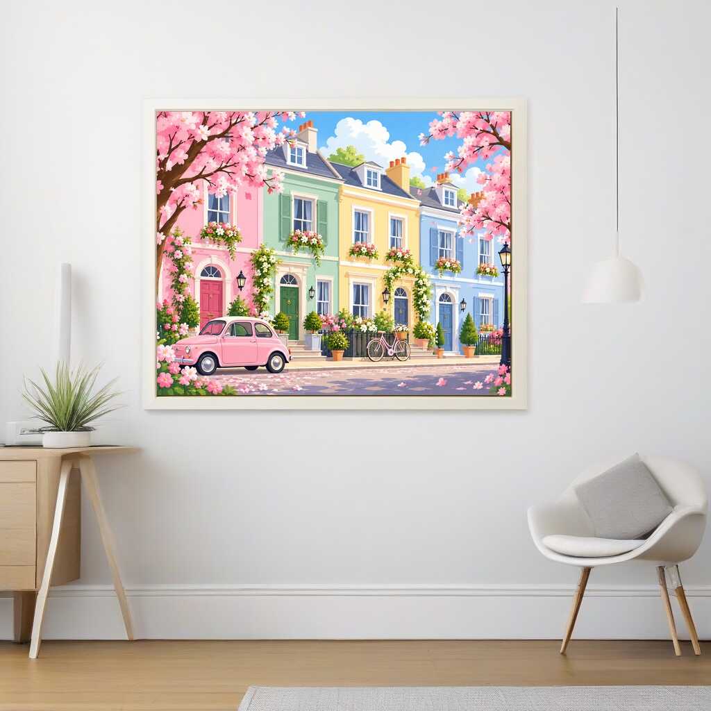 Diamond Painting - Frühlingszauber im Pastellviertel