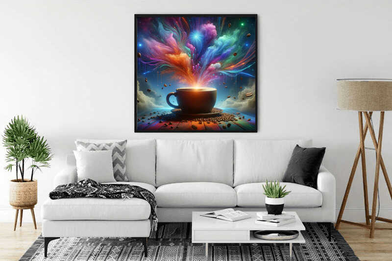Diamond Painting - Kosmischer Kaffeegenuss