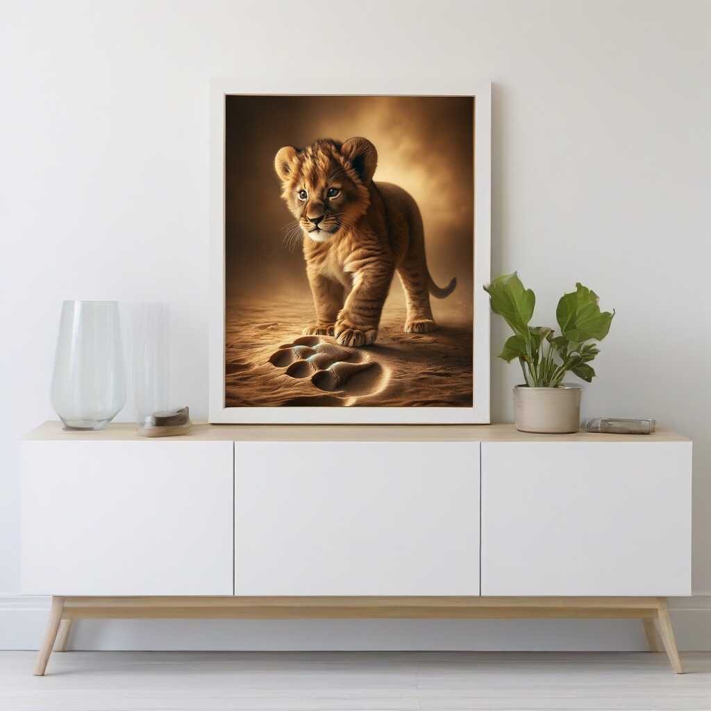 Diamond Painting - Kleiner Löwe, große Fußspur