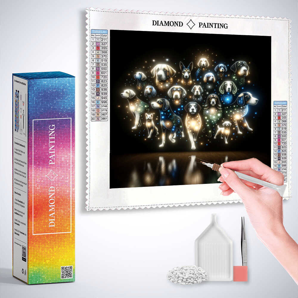 Diamond Painting - Sternenhunde: Eine himmlische Symphonie