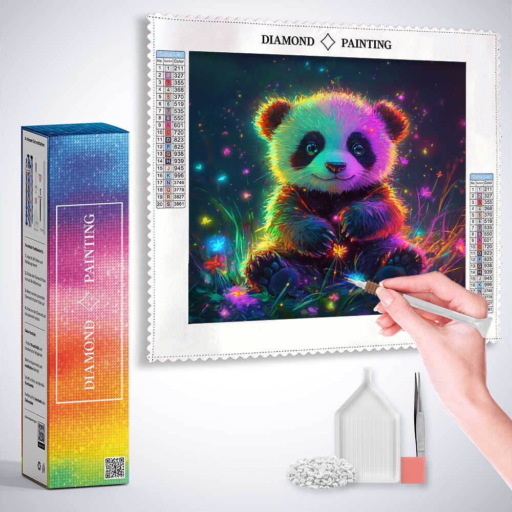 Diamond Painting - Magische Lichterwelt, Panda