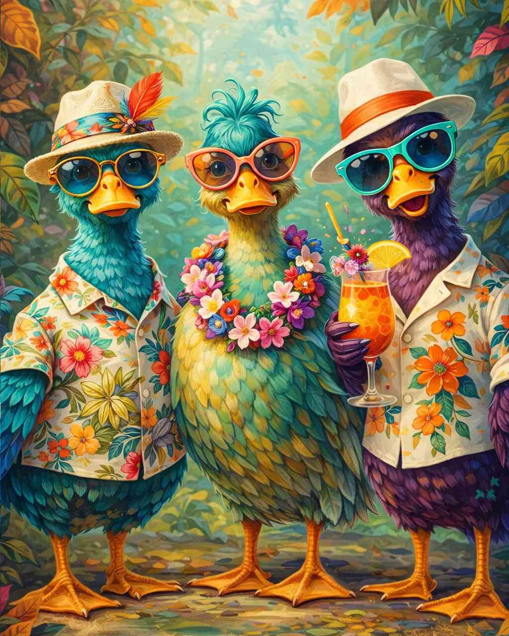Diamond Painting - Tropische Freundschaft – Ein Sommer voller Lebensfreude