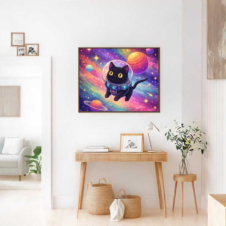 Diamond Painting - Galaktische Abenteuerlust, Katze