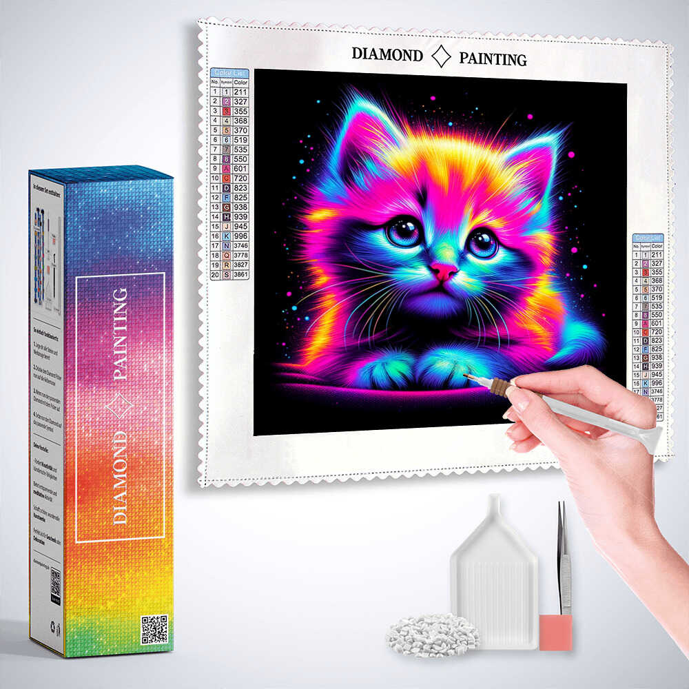 Diamond Painting - Neon-Wunderkätzchen
