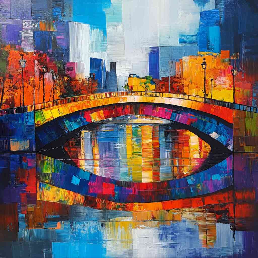 Diamond Painting - Brücke der Farbenpracht