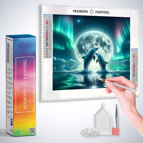 Diamond Painting - Mondtanz der Delphine