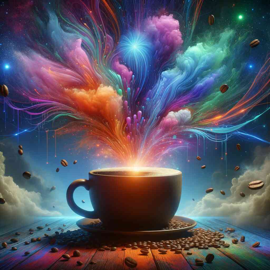 Diamond Painting - Kosmischer Kaffeegenuss