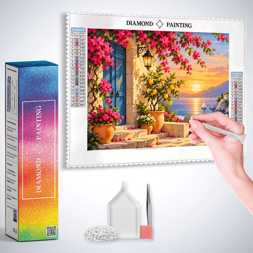 Diamond Painting - Mediterraner Traumabend, verzaubertes Licht