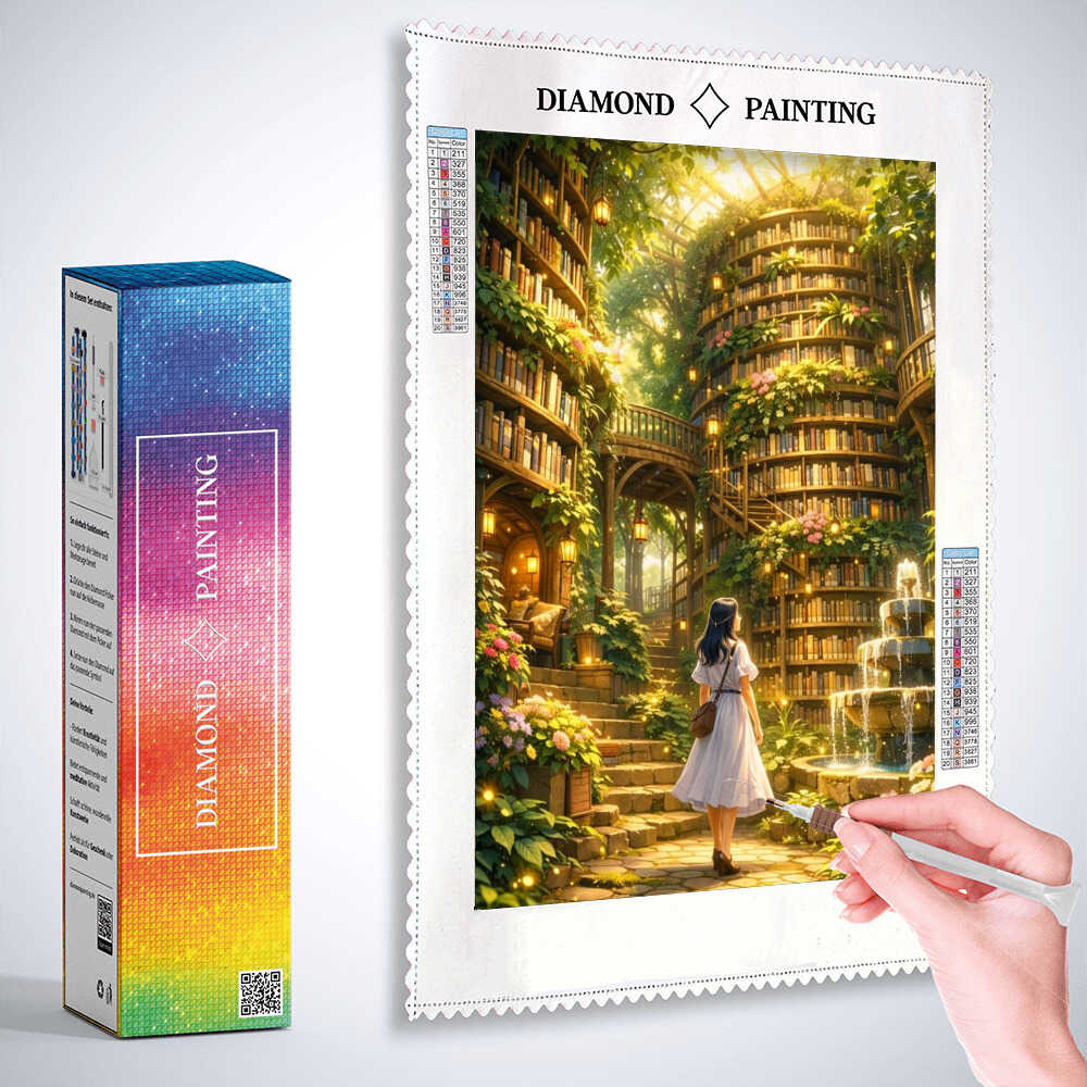 Diamond Painting - Das verwunschene Bücherparadies