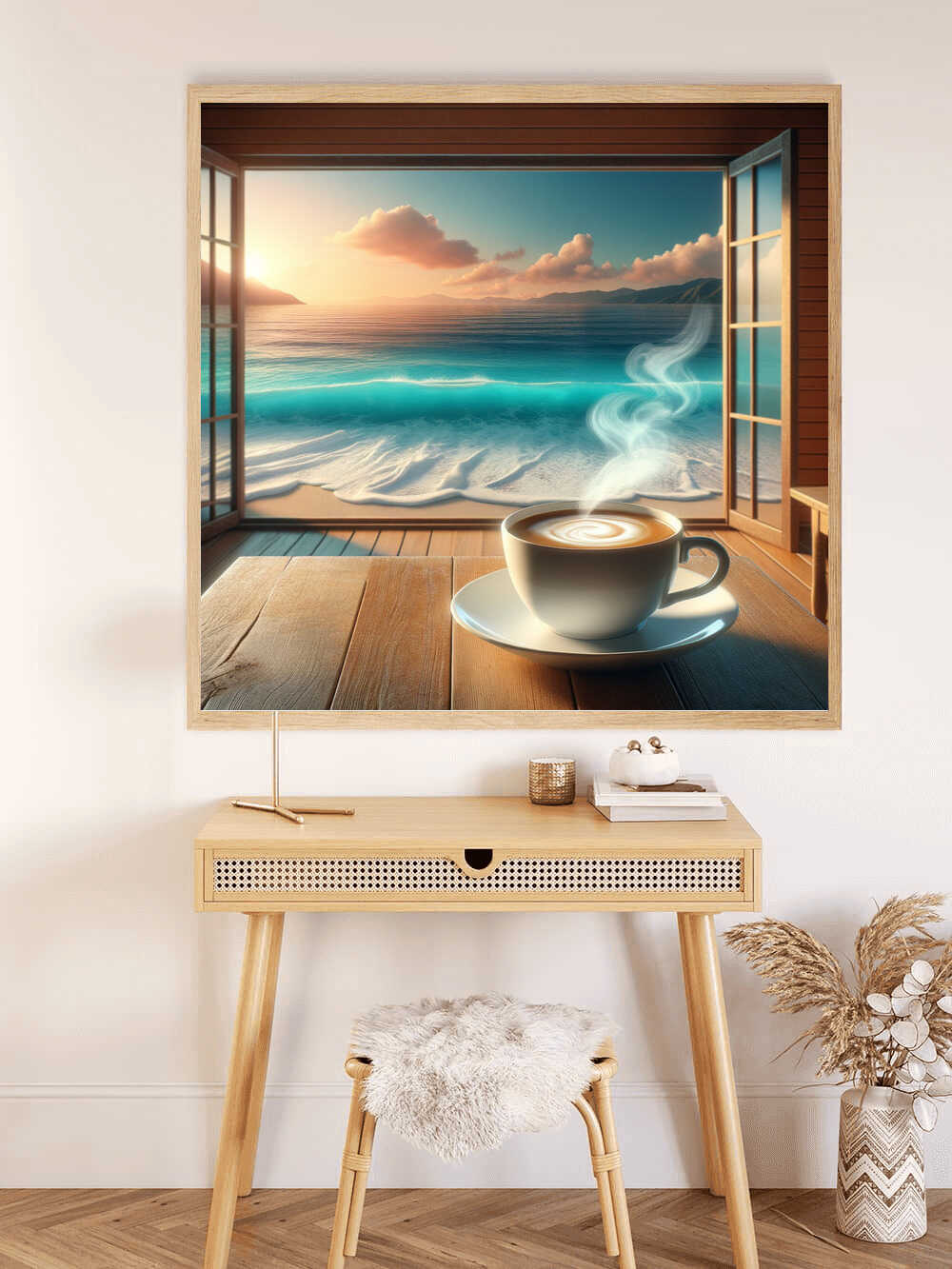 Diamond Painting - Kaffeegenuss am Meer