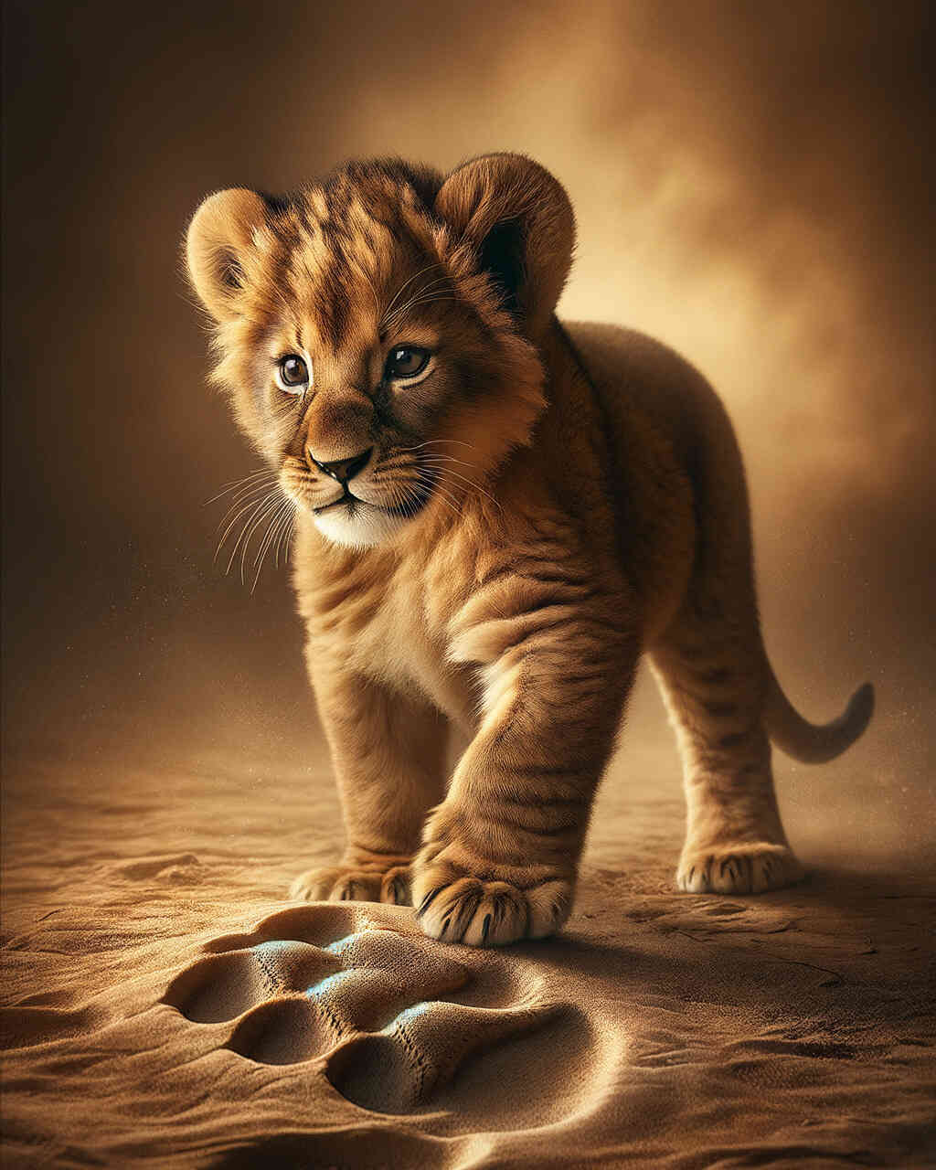 Diamond Painting - Kleiner Löwe, große Fußspur