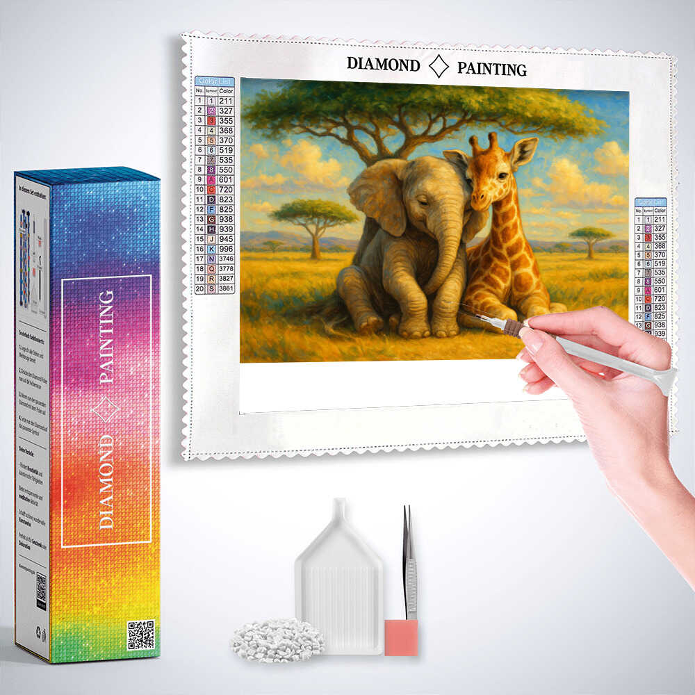 Diamond Painting - Freunde unter der Savannensonne