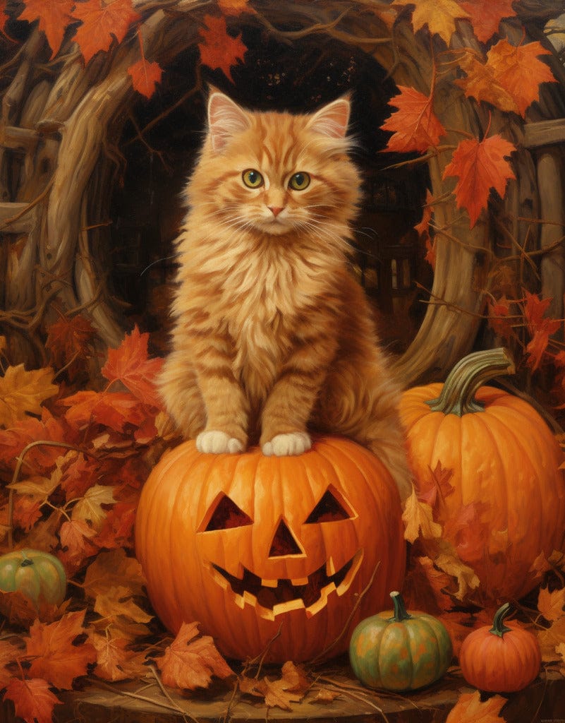 Diamond Painting - Katze in Kürbis, Halloween