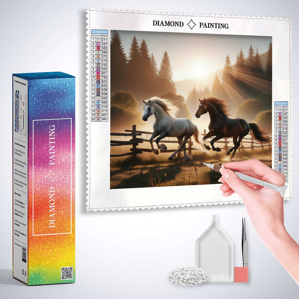 Diamond Painting - Freiheit der zwei Pferde