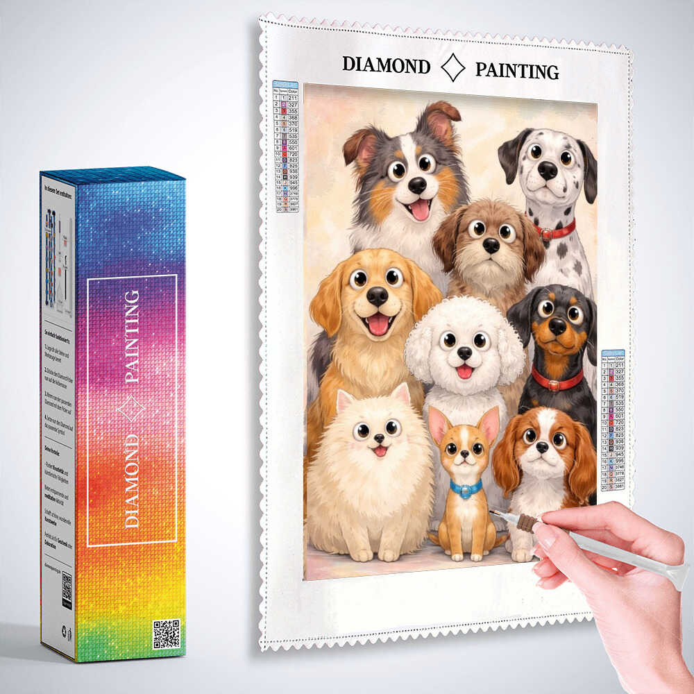Diamond Painting - Glückliche Pfoten, Ein Hauch von Verspieltheit