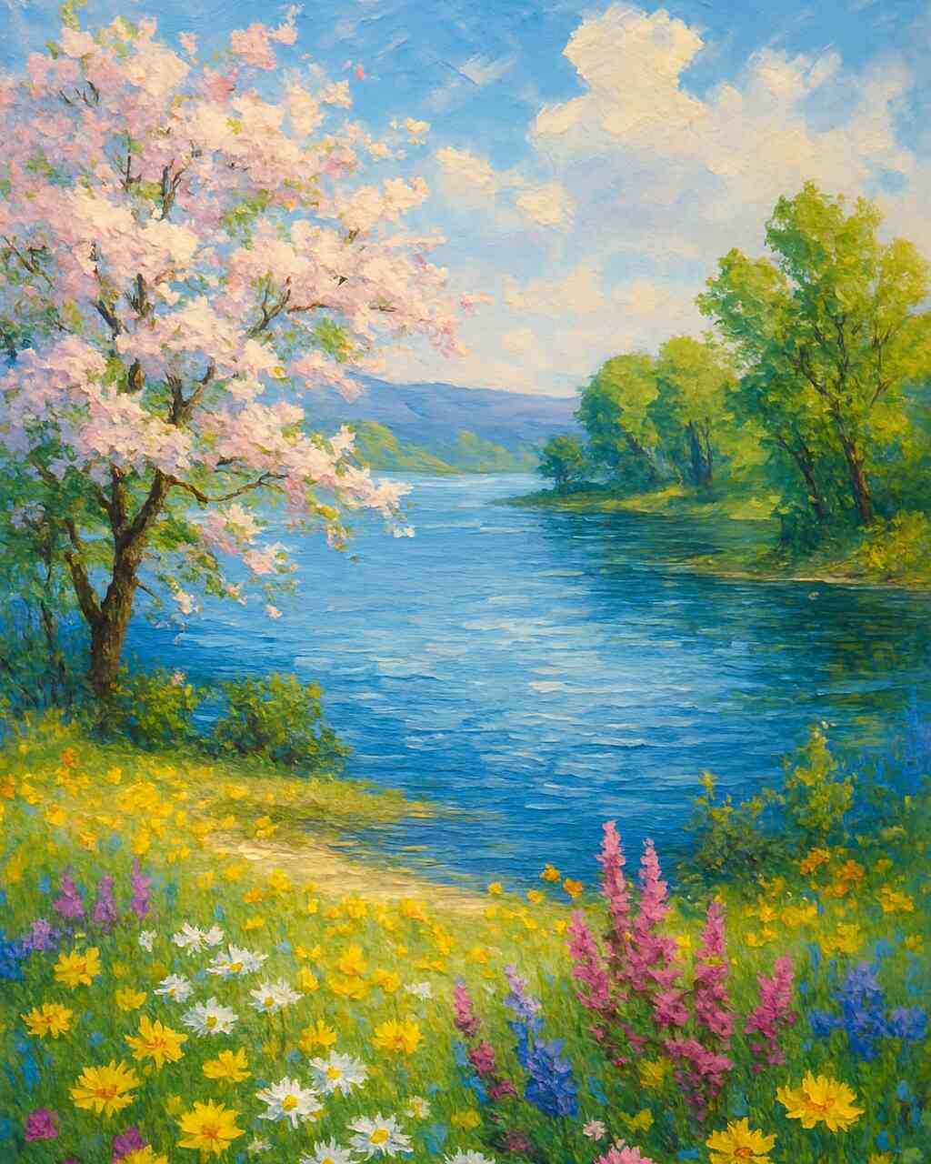 Diamond Painting - Frühlingspoesie am See