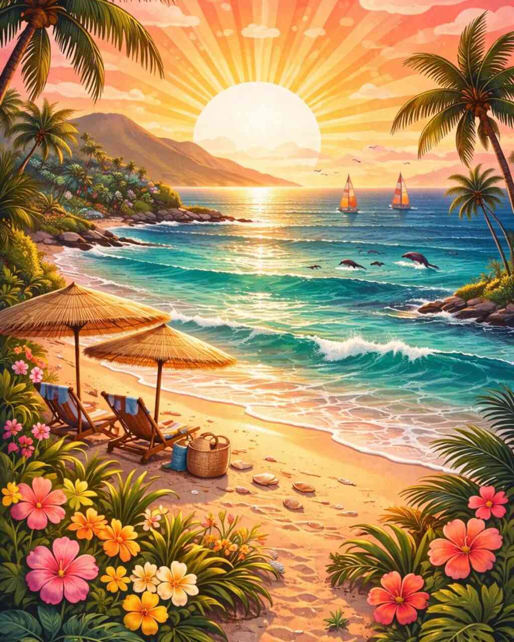 Diamond Painting - Sonnenzauber am Paradiesstrand
