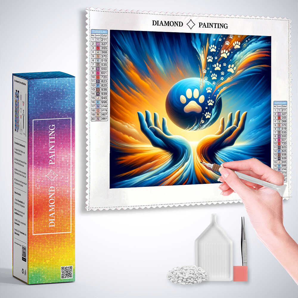 Diamond Painting - Hände Pfotenabdrücke