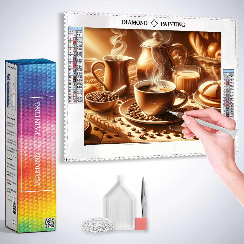 Diamond Painting - Kaffee zum Frühstück