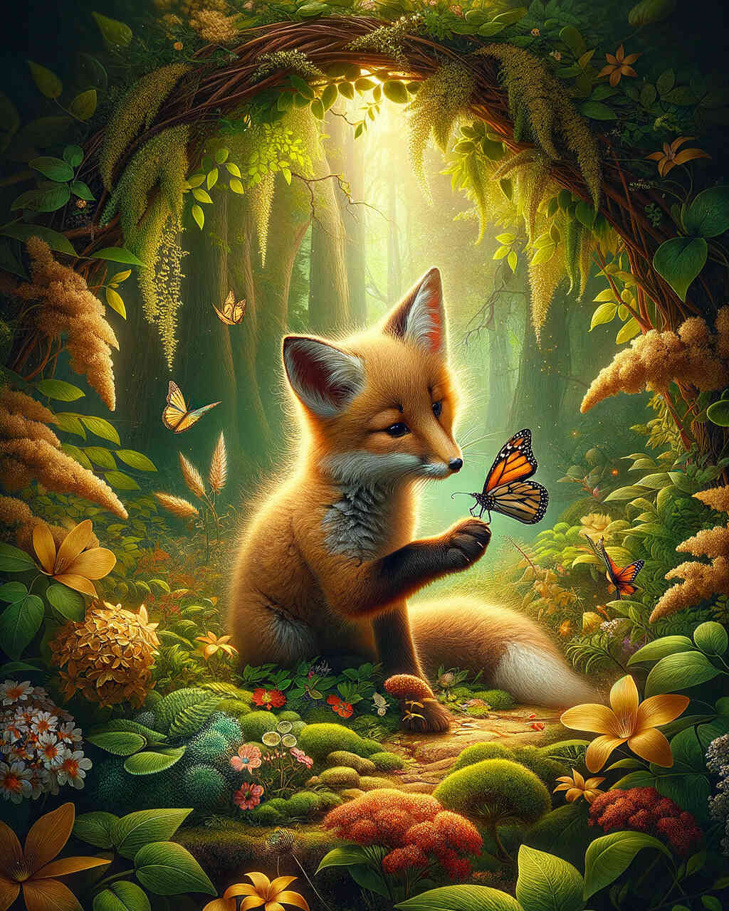 Diamond Painting - Freundschaft Fuchs und Schmetterling