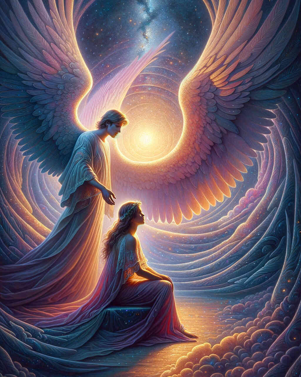 Diamond Painting - Frau mit Schutzengel