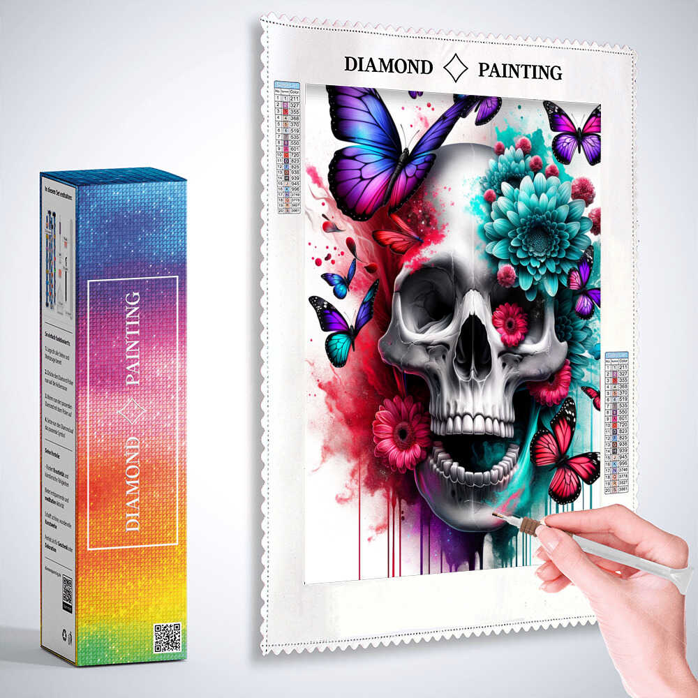 Diamond Painting - Schmetterlinge mit Totenkopf