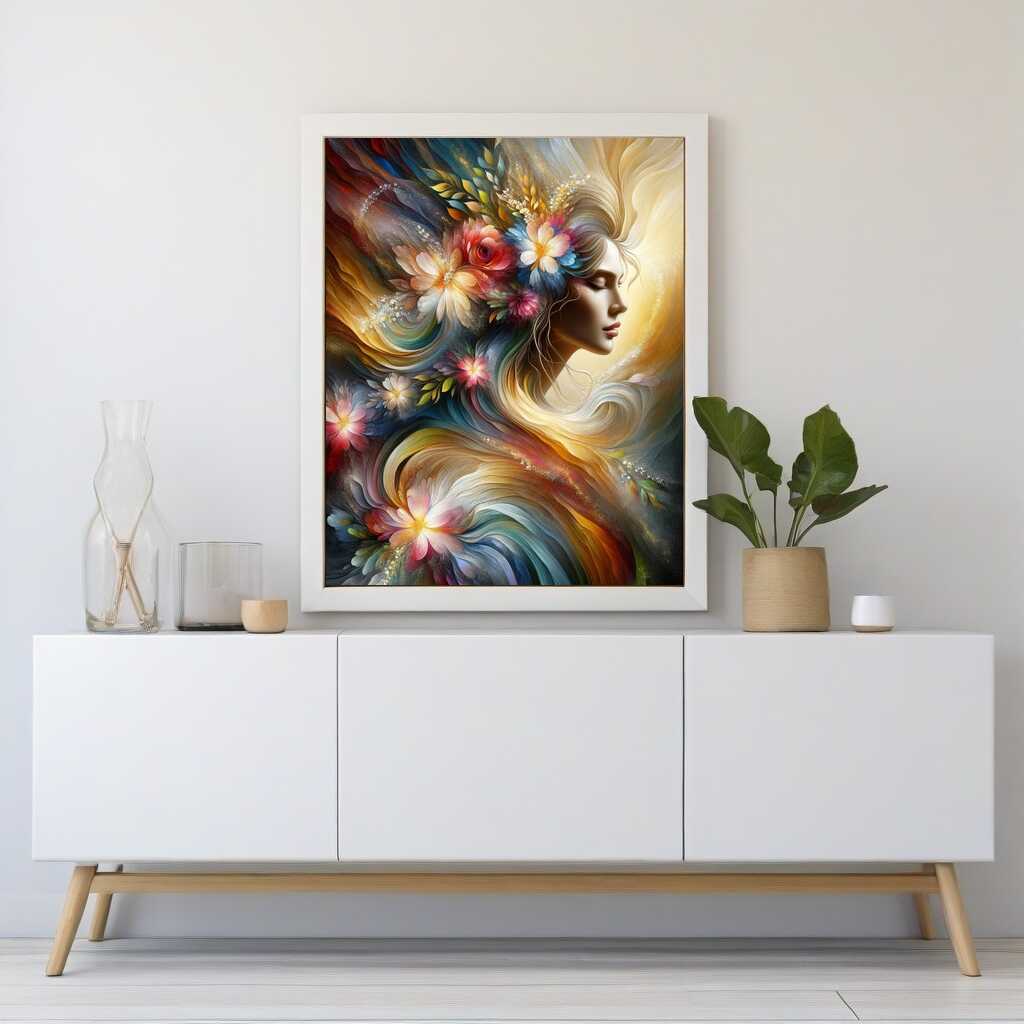 Diamond Painting - Frau mit Blumenhaar