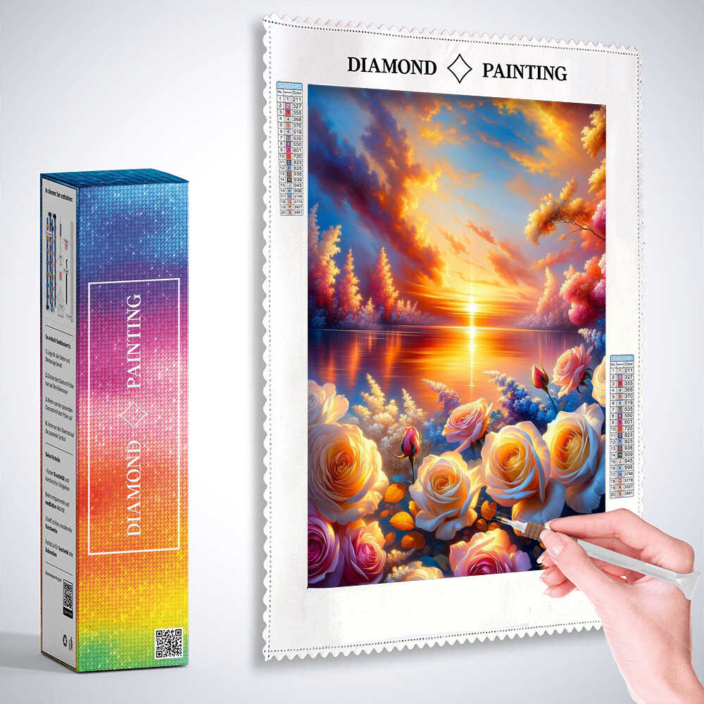 Diamond Painting - Roseninsel Sonnenuntergang