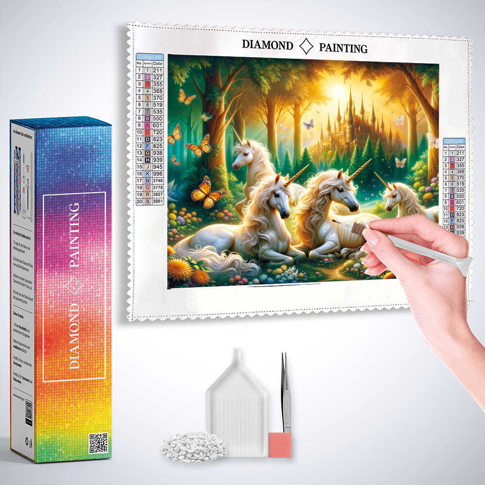 Diamond Painting - Einhorn Familie