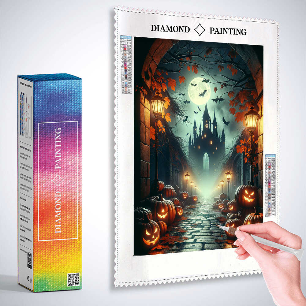 Diamond Painting - Kürbis Halloween Schloß