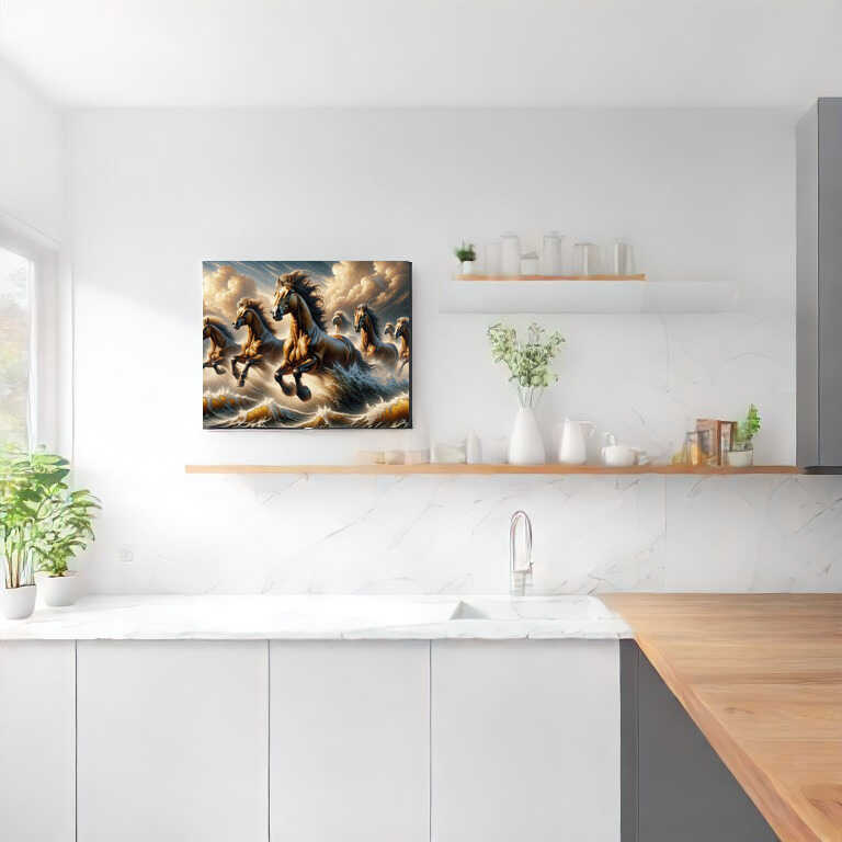 Diamond Painting - Braune, gallopierende Pferde