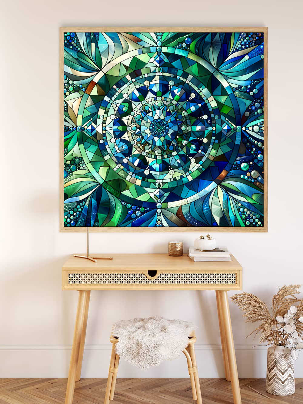 Diamond Painting - Mandala in Grün und Blau