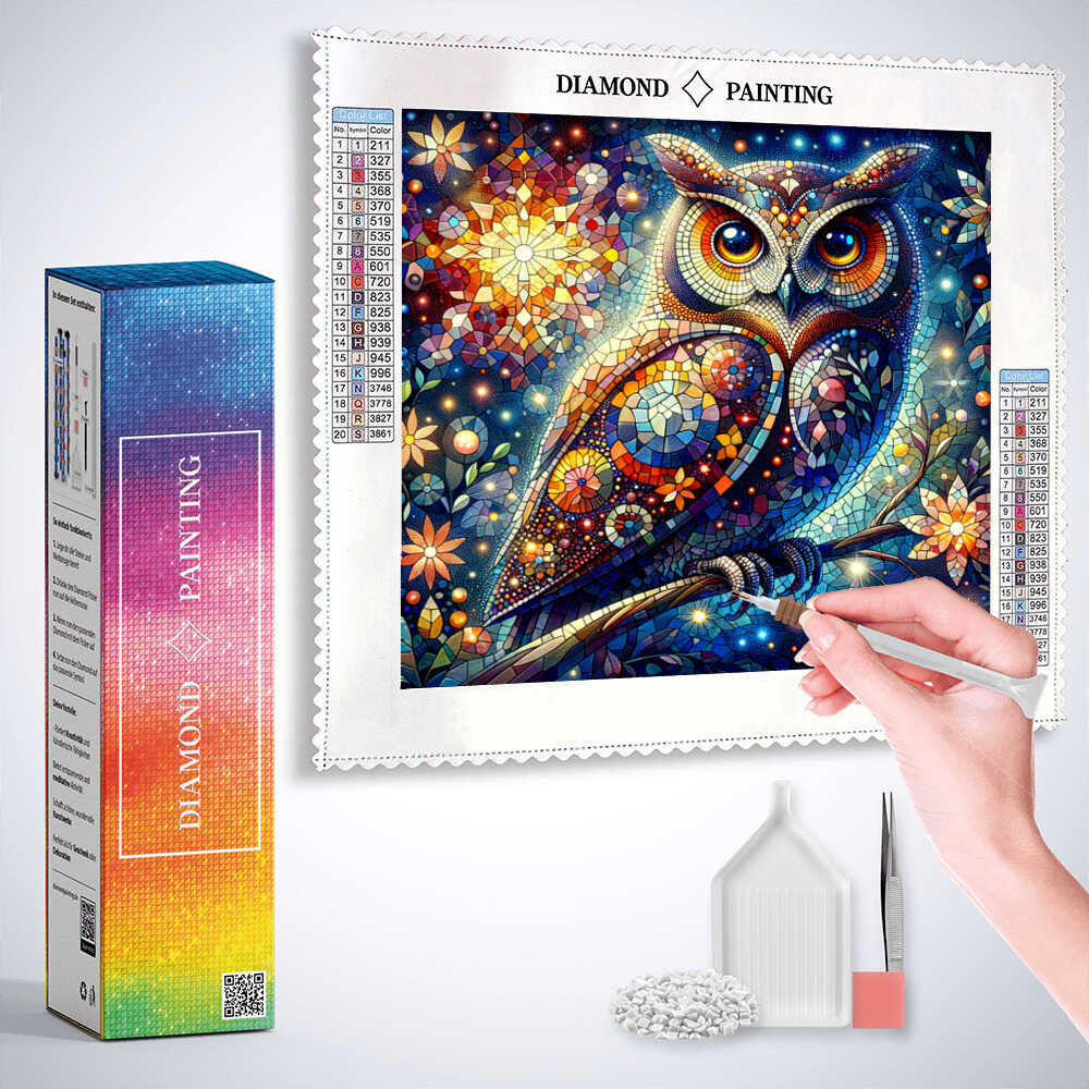 Diamond Painting - Mosaik Eule