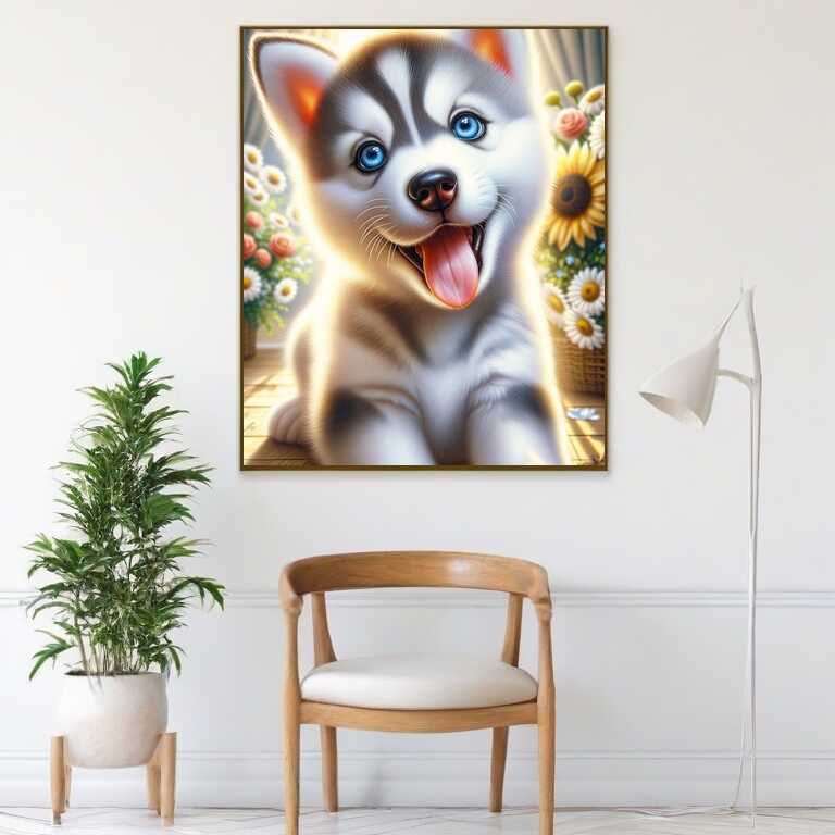 Diamond Painting - Husky Welpe vergnügt