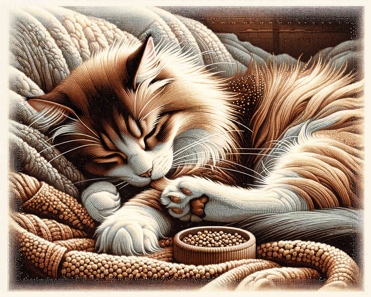 Diamond Painting - Katze putzt sich