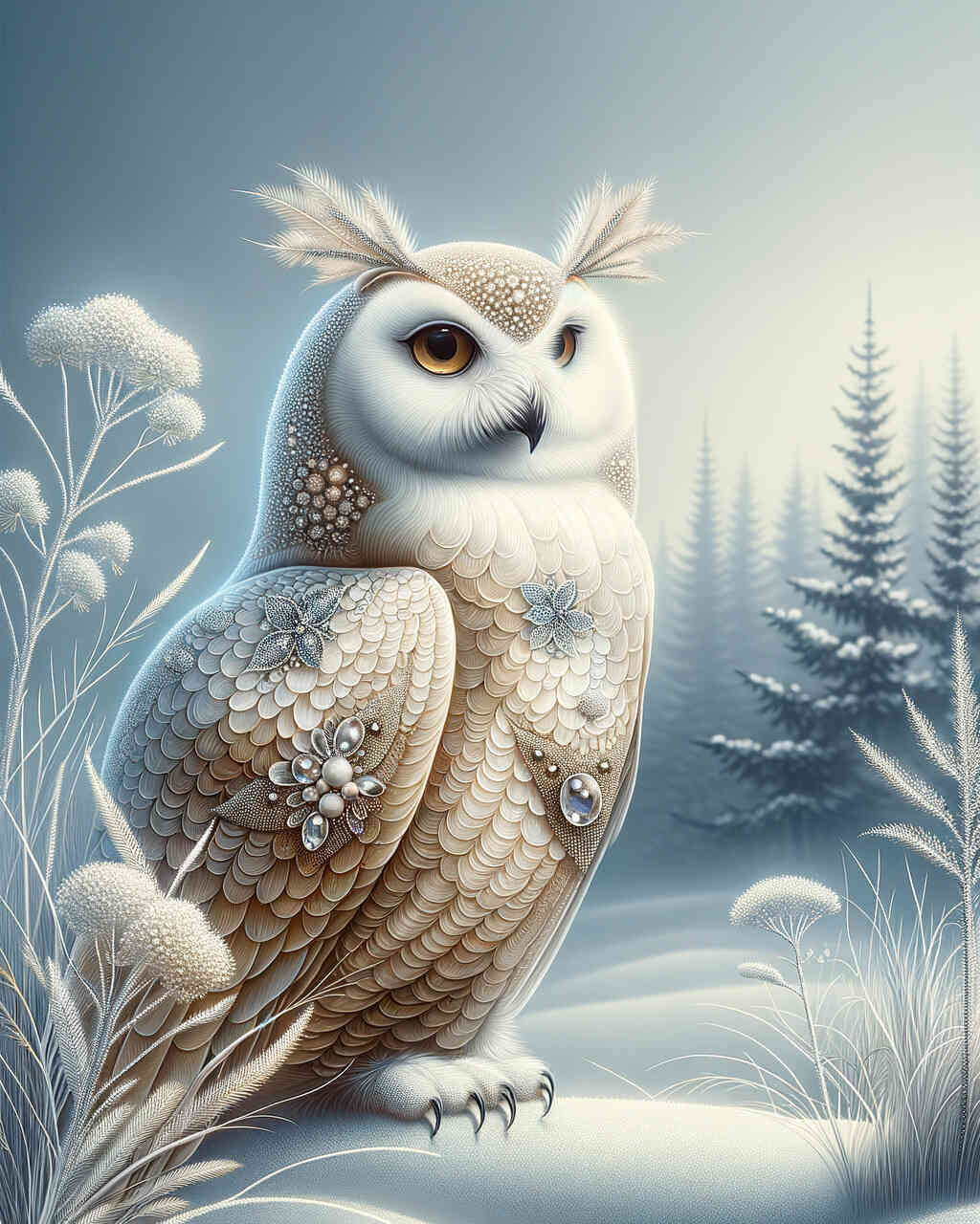 Diamond Painting - Schneeeule