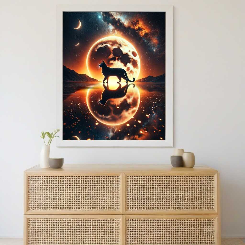 Diamond Painting - Katze, Panther Spiegelbild