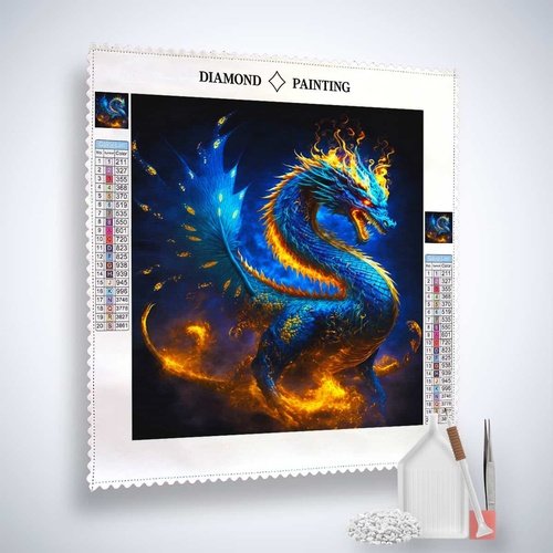 Diamond Painting - Bergbewahrer - gedruckt in Ultra-HD - Drachen, Fantasy, Neu eingetroffen, Quadratisch