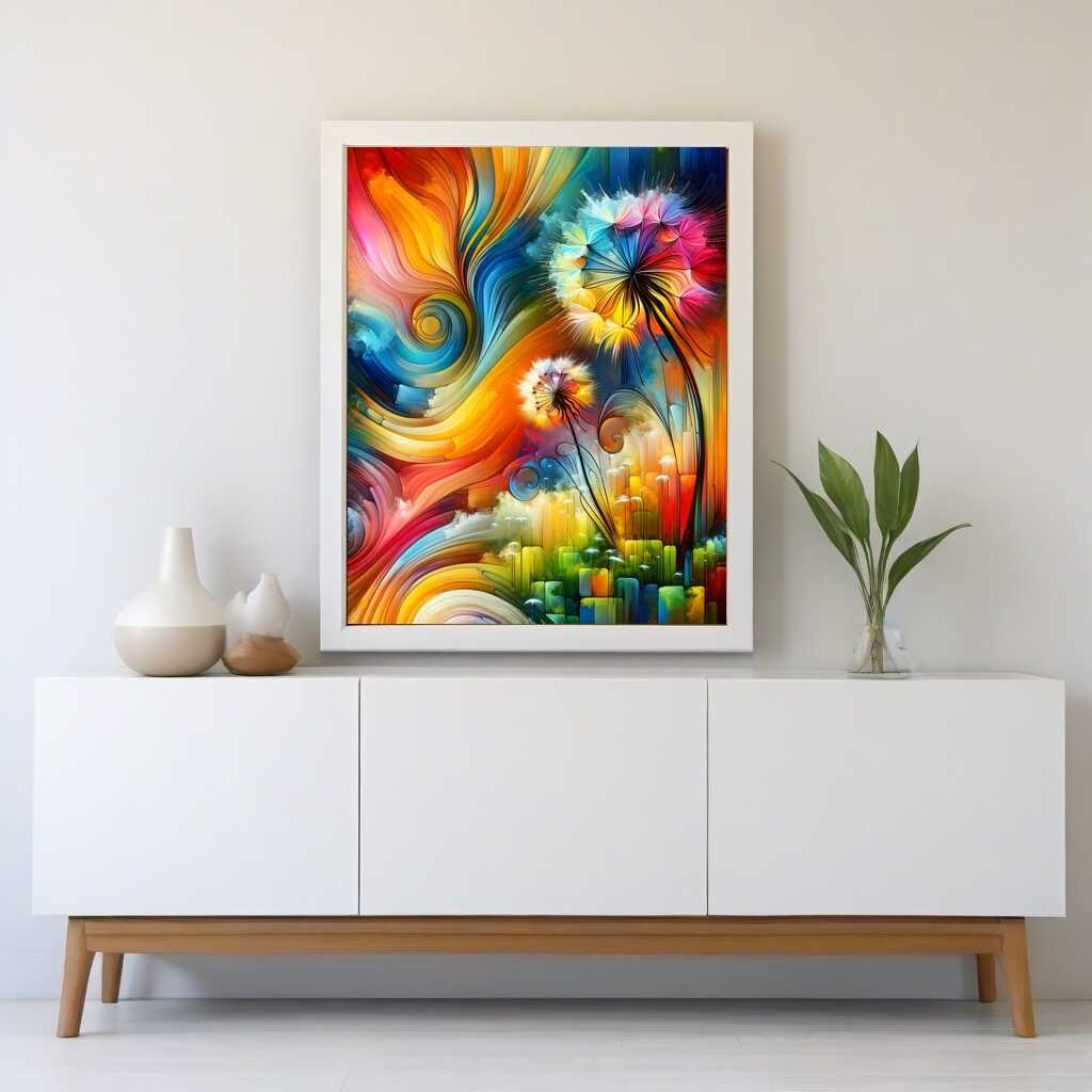 Diamond Painting - Pusteblume abstrakt und bunt
