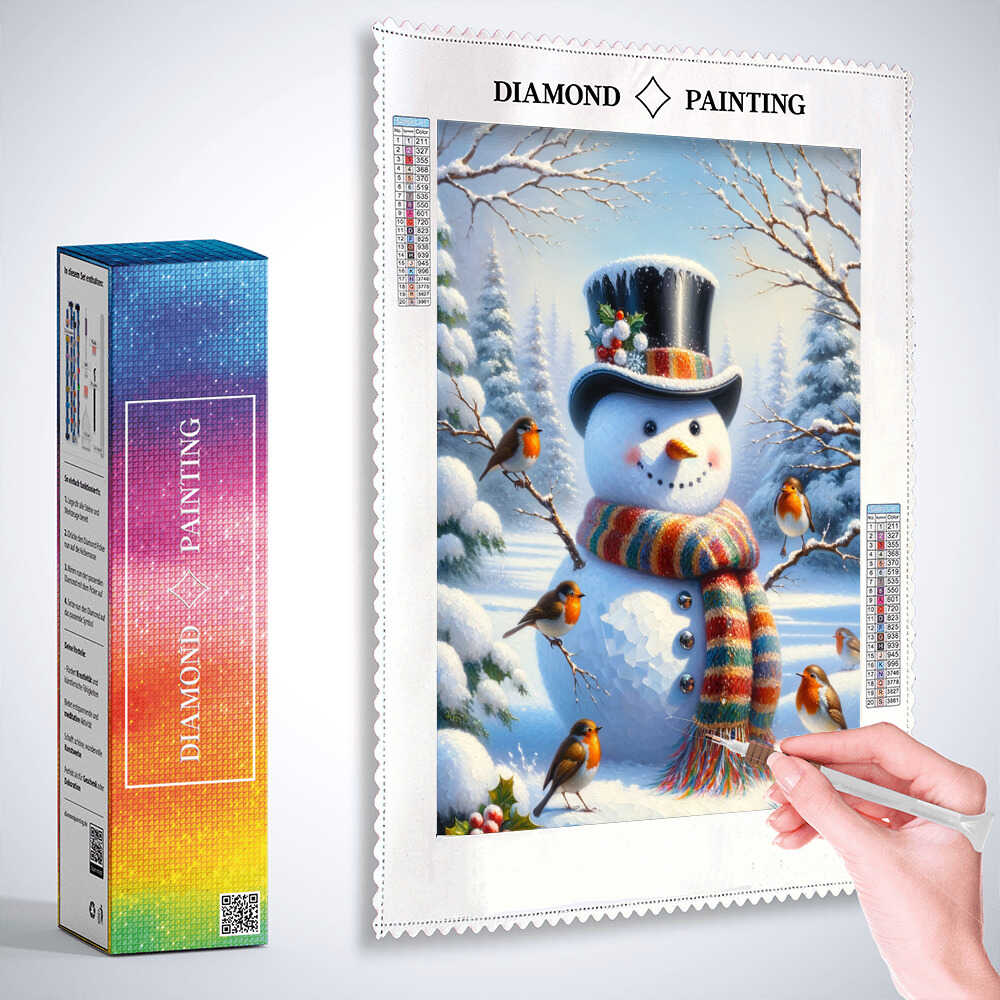 Diamond Painting - Angezogener Schneemann