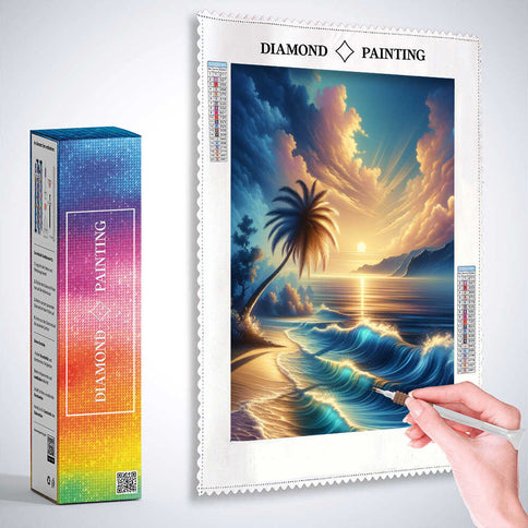 Diamond Painting - Sanfter Wellengang Abend