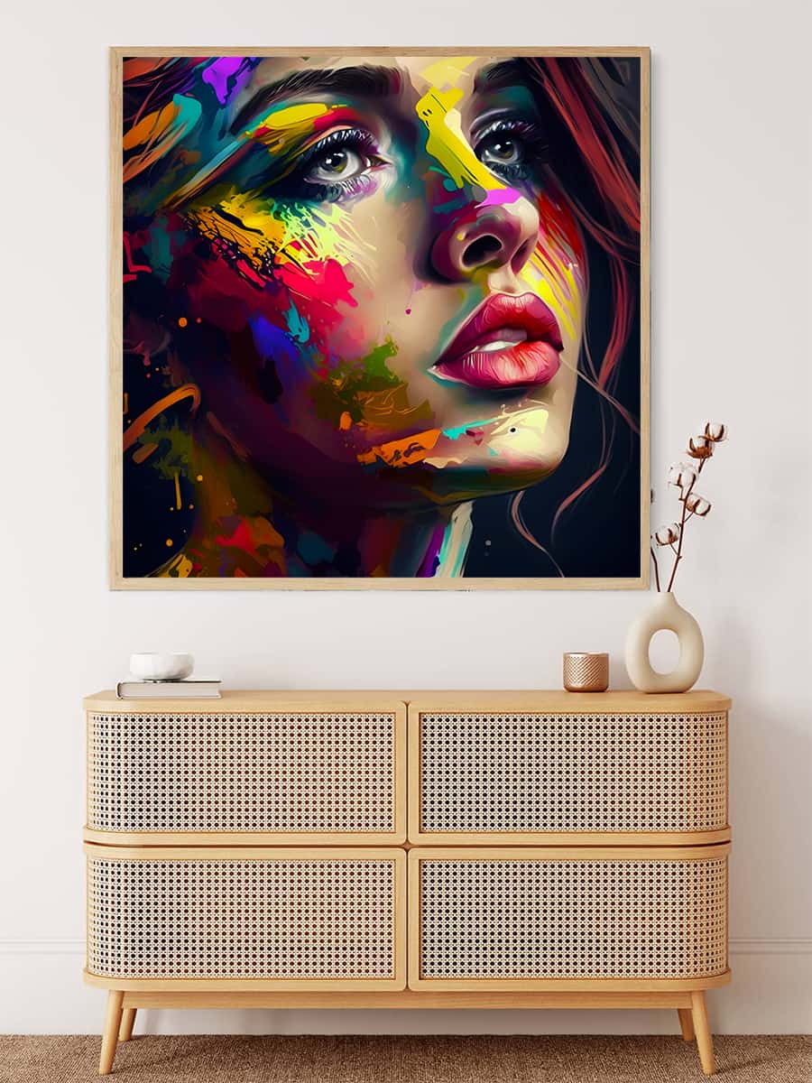 AB Diamond Painting - Frau mit Farben - gedruckt in Ultra-HD - AB Diamond, Menschen, Neu eingetroffen, Quadratisch
